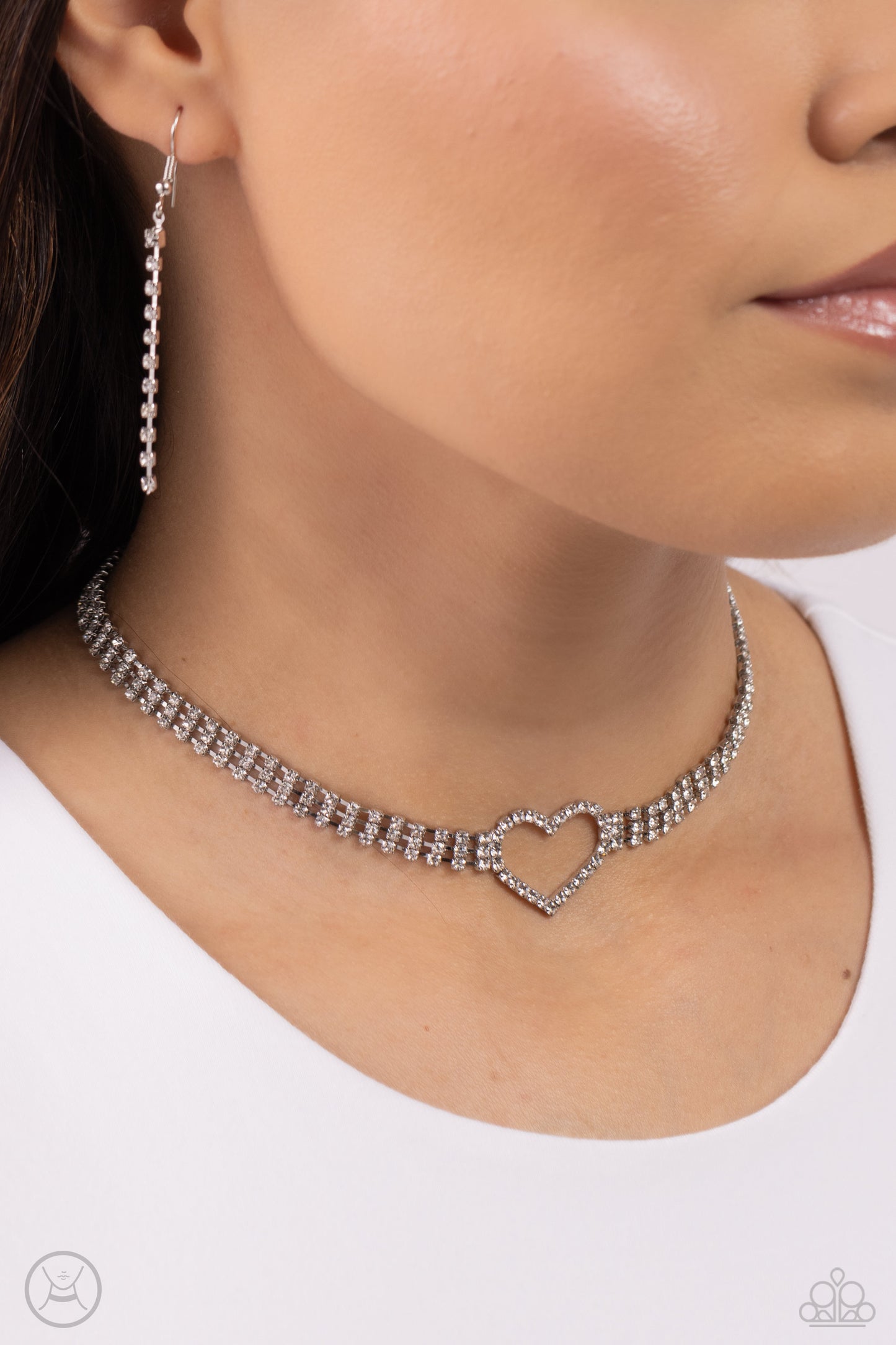 Paparazzi Rows of Romance - White Choker Necklace