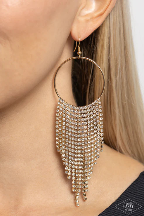 A Finishing Touch Streamlined Shimmer Gold Earrings - Life of the Party Pink Diamond Exclusive
