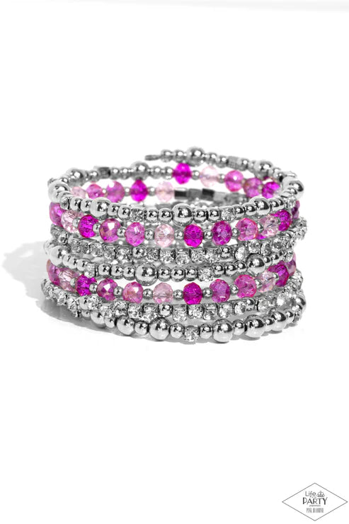 Paparazzi - ICE Knowing You - Pink Bracelet A Finishing Touch Jewelry 