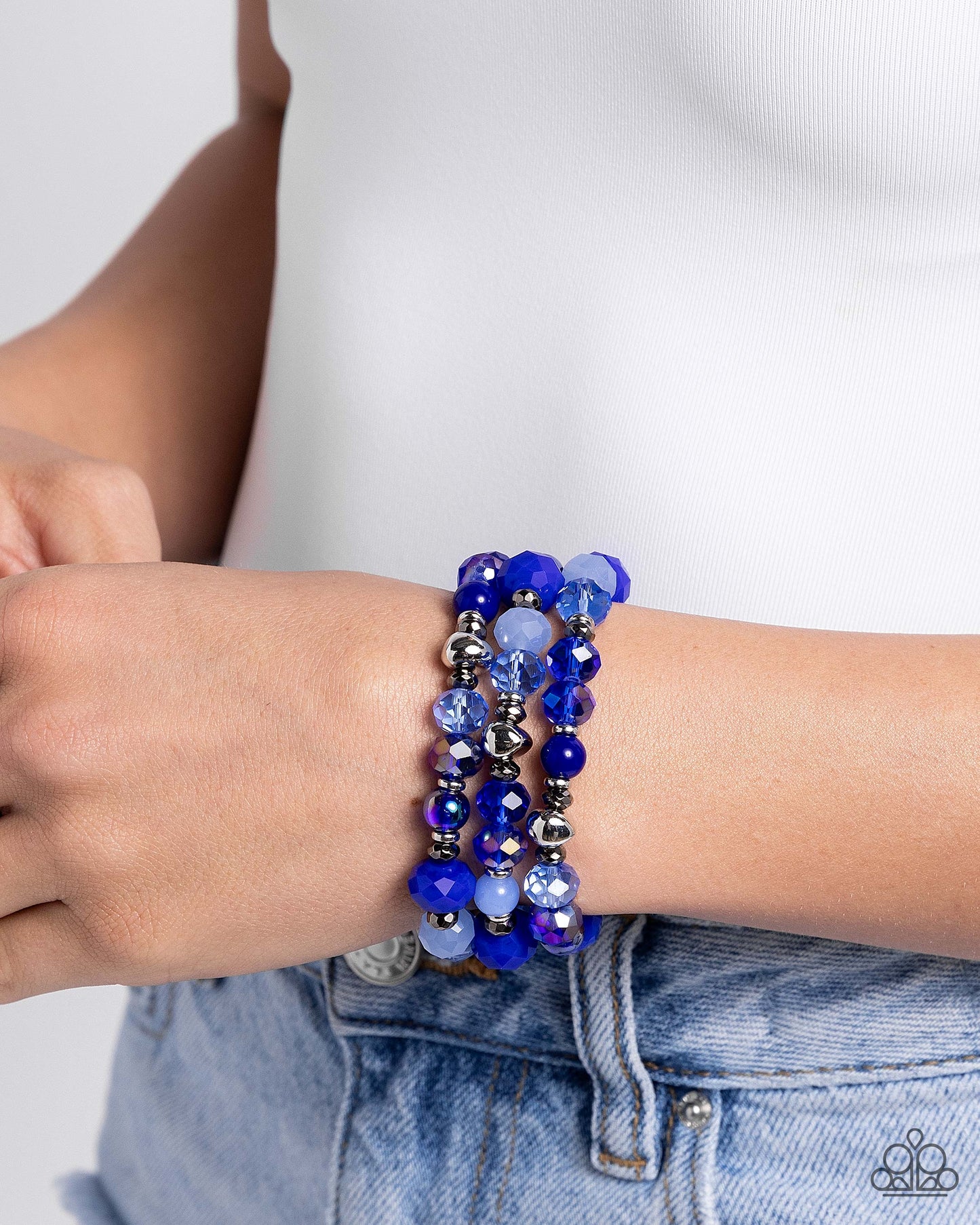 Paparazzi Stack of GLASS - Blue Bracelet