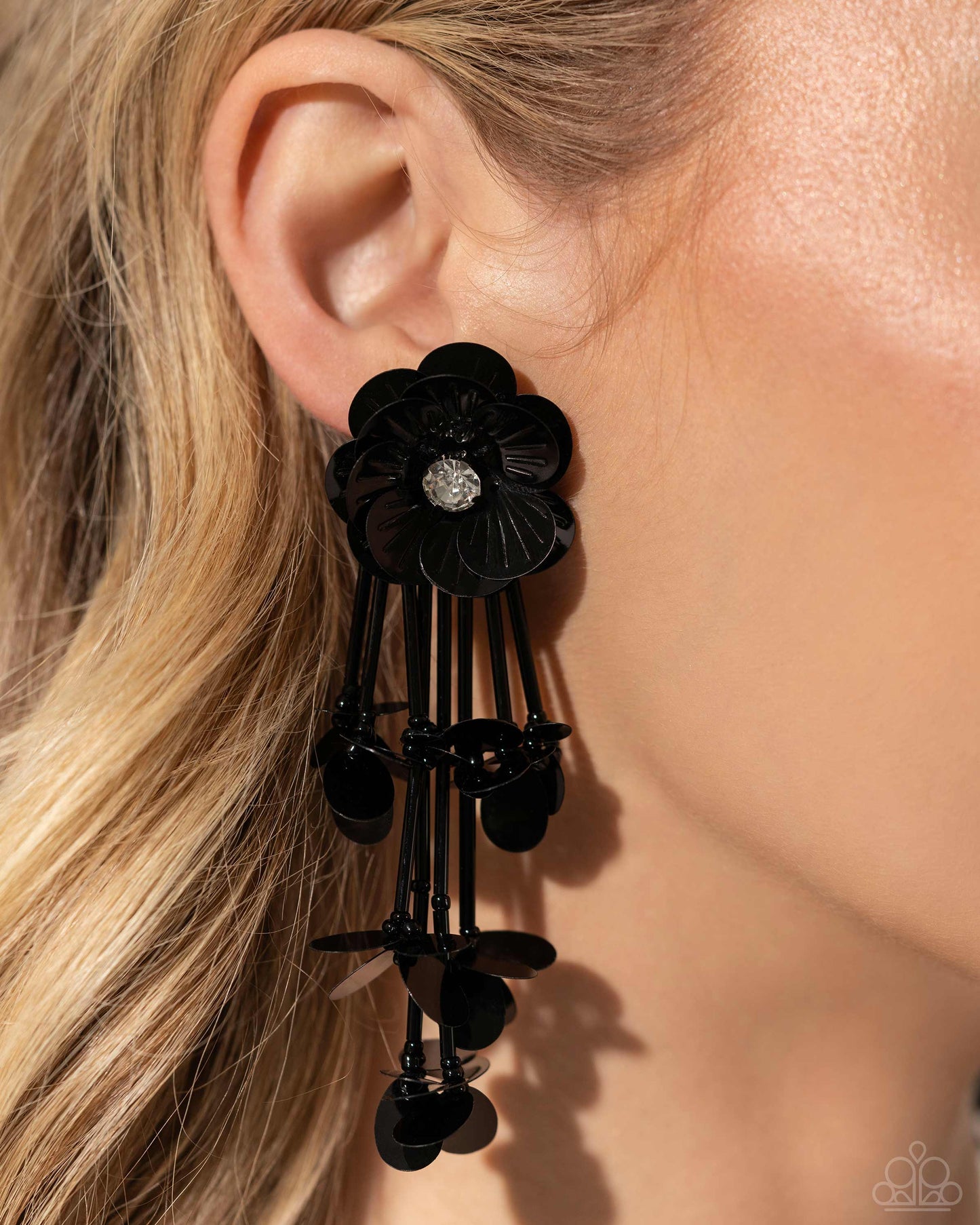 Paparazzi Floral Future - Black Earrings