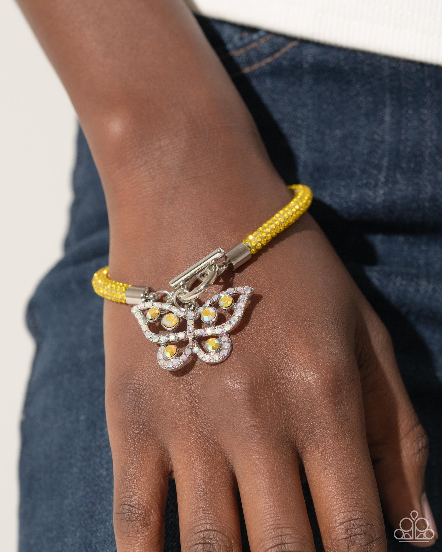 Paparazzi On SHIMMERING Wings - Yellow Necklace and Aerial Appeal - Yellow Bracelet - 2 piece set