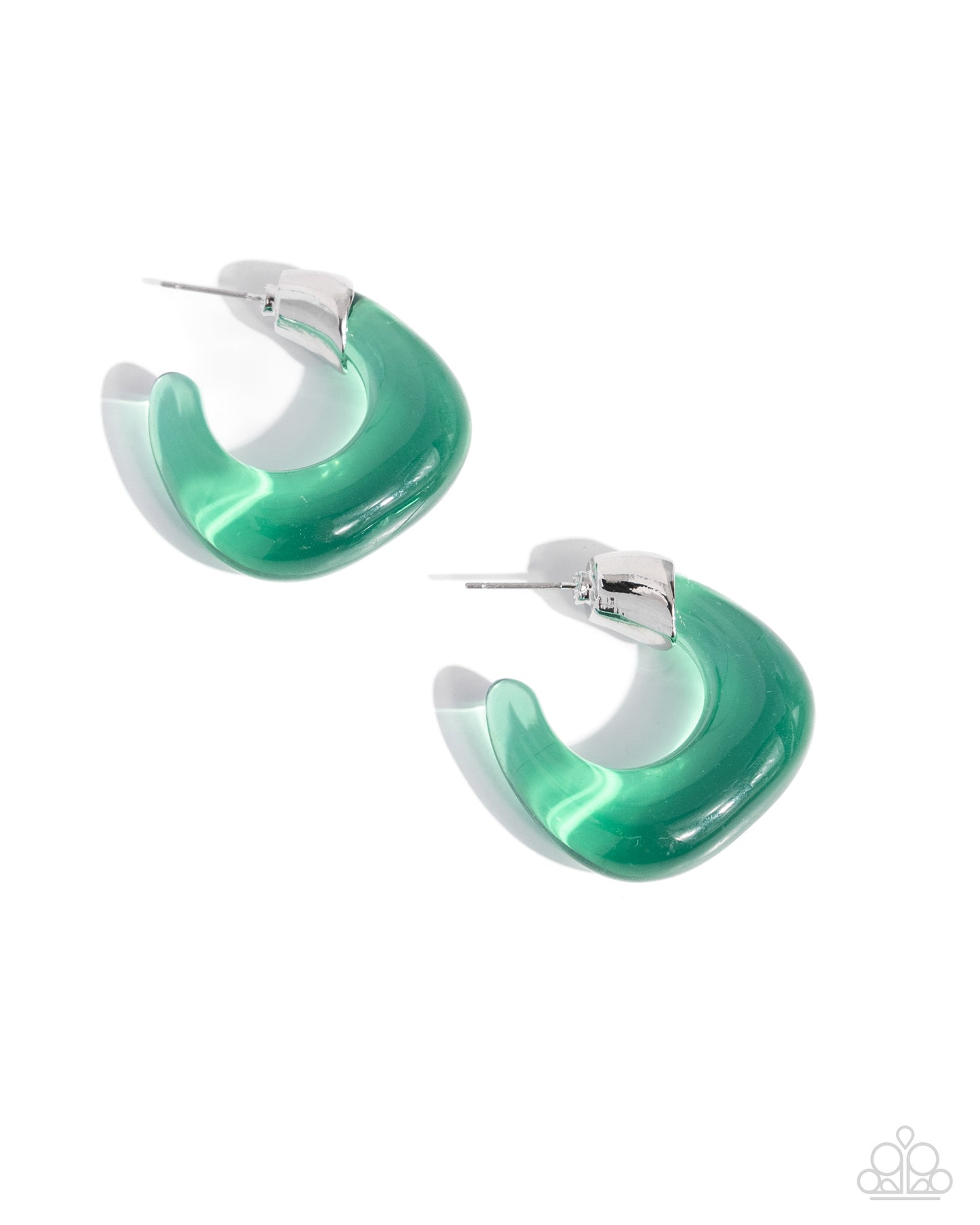 Paparazzi Clear Charm - Green Earrings