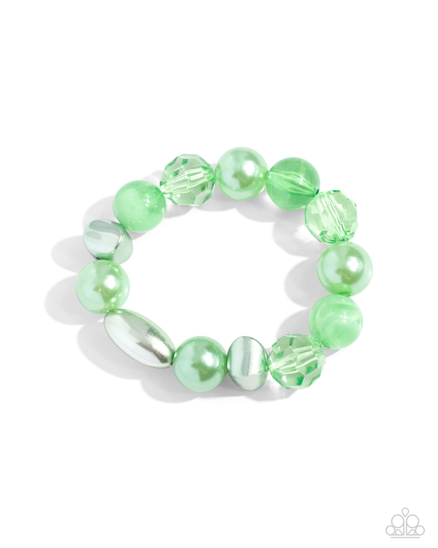 Paparazzi Plentiful Pearls - Green Necklace and Plentiful Pigment - Green Bracelet 2 Piece Set