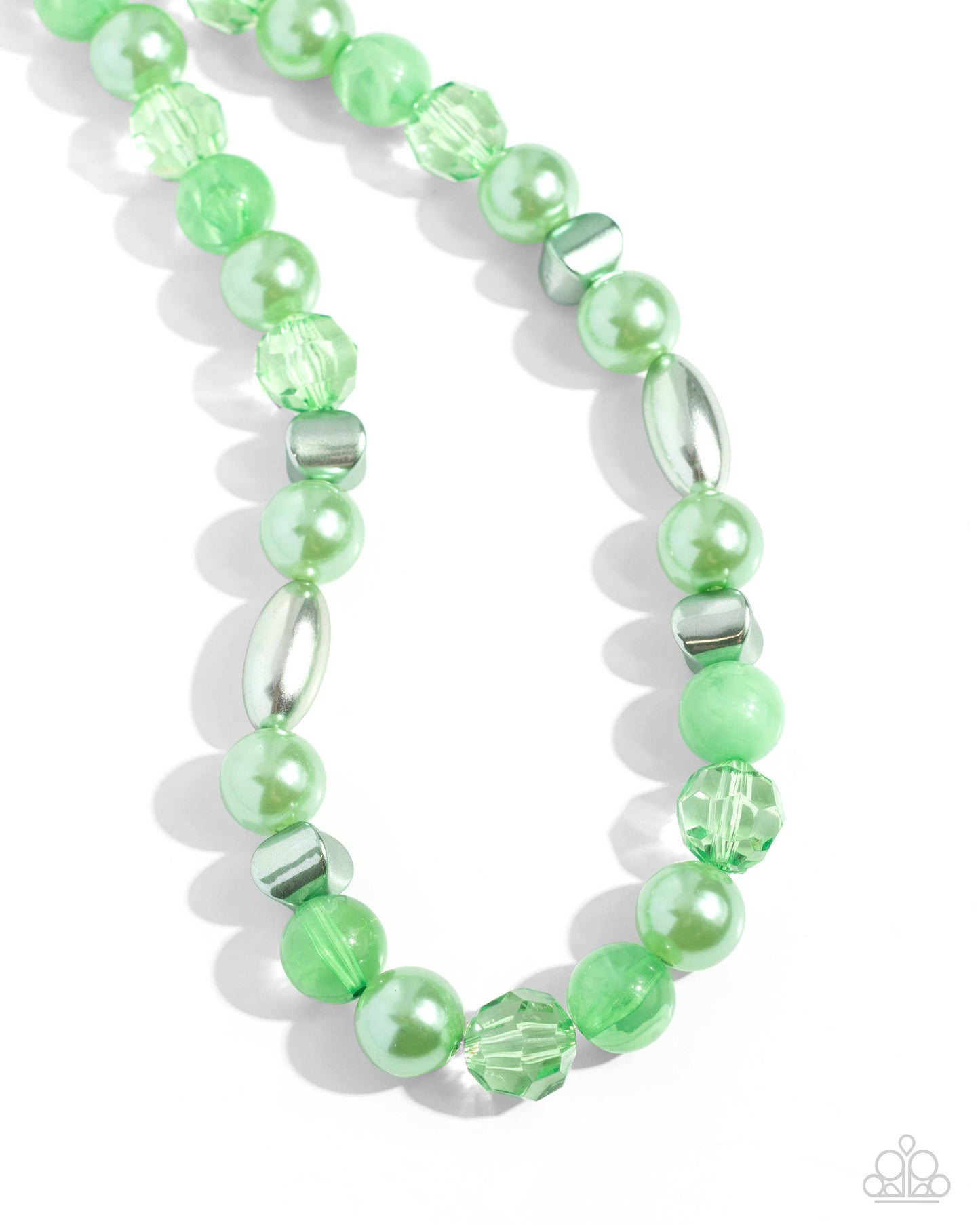 Paparazzi Plentiful Pearls - Green Necklace and Plentiful Pigment - Green Bracelet 2 Piece Set