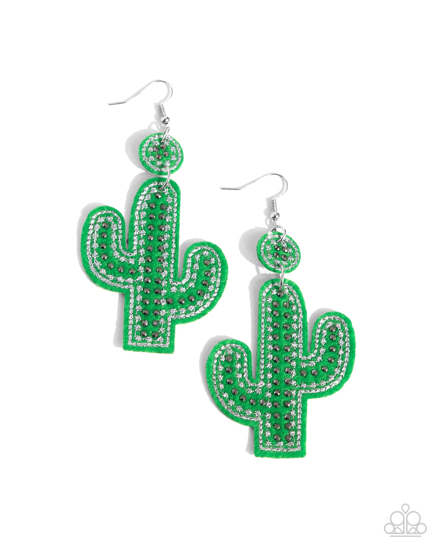 Paparazzi Cactus Cameo - Green Earrings