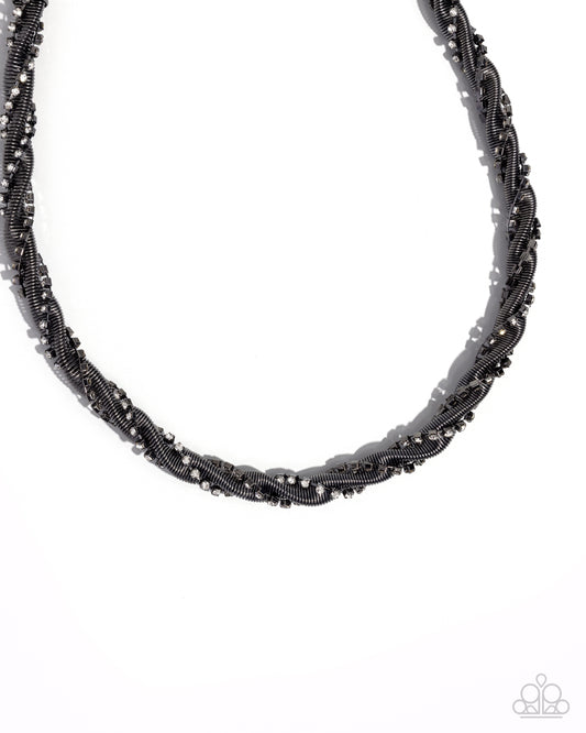 Paparazzi Candid Coils - Black Necklace