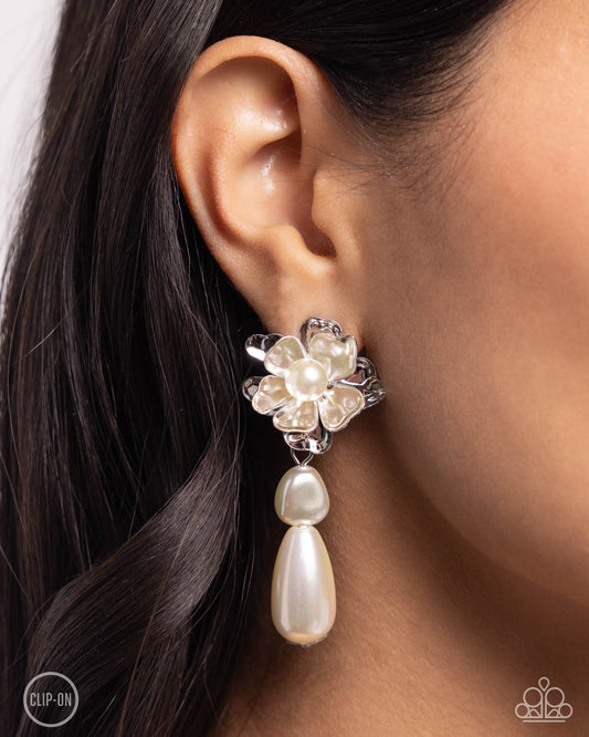 Paparazzi Esteemed Elite - White Earrings