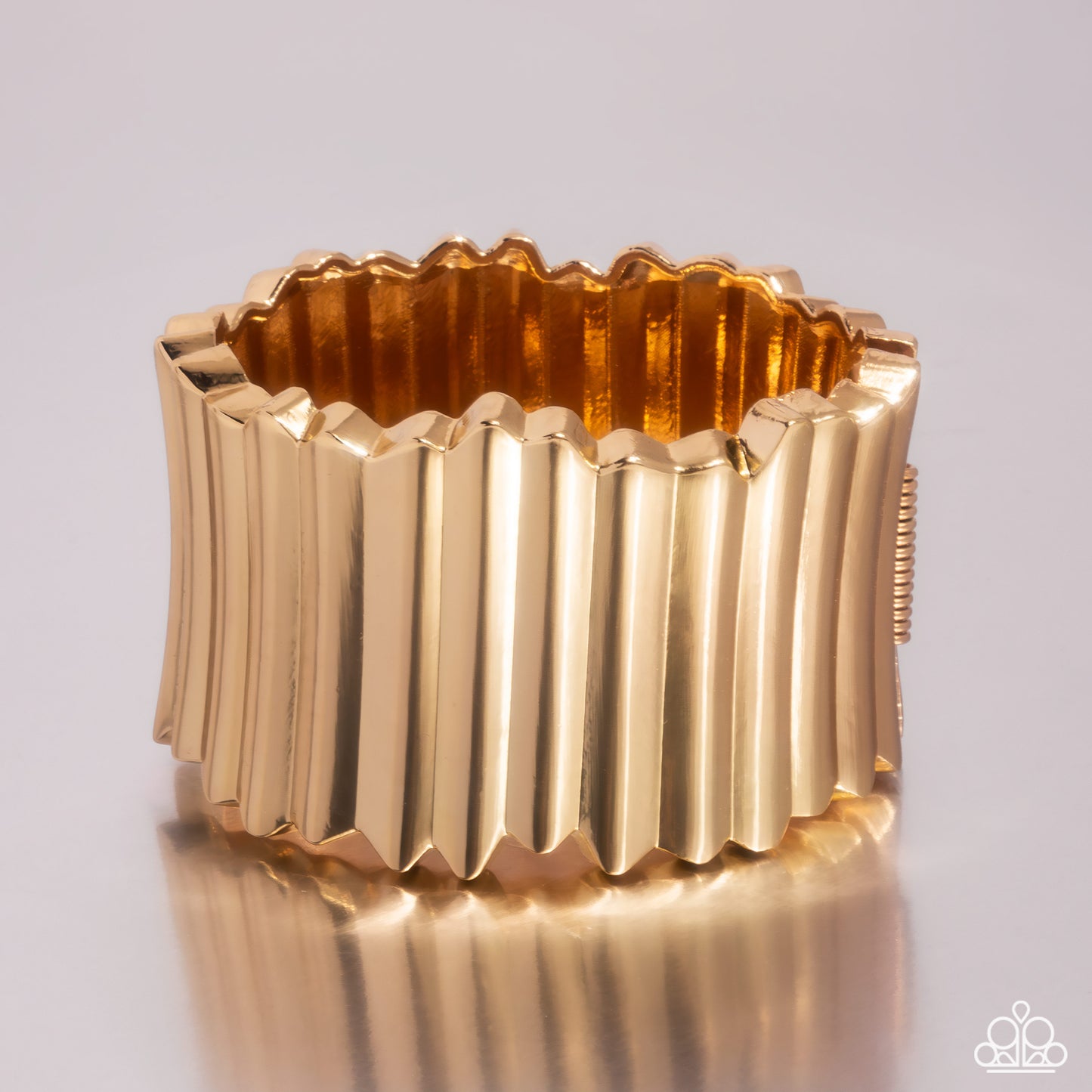 Paparazzi Warped Welding - Gold Stretchy Bracelet