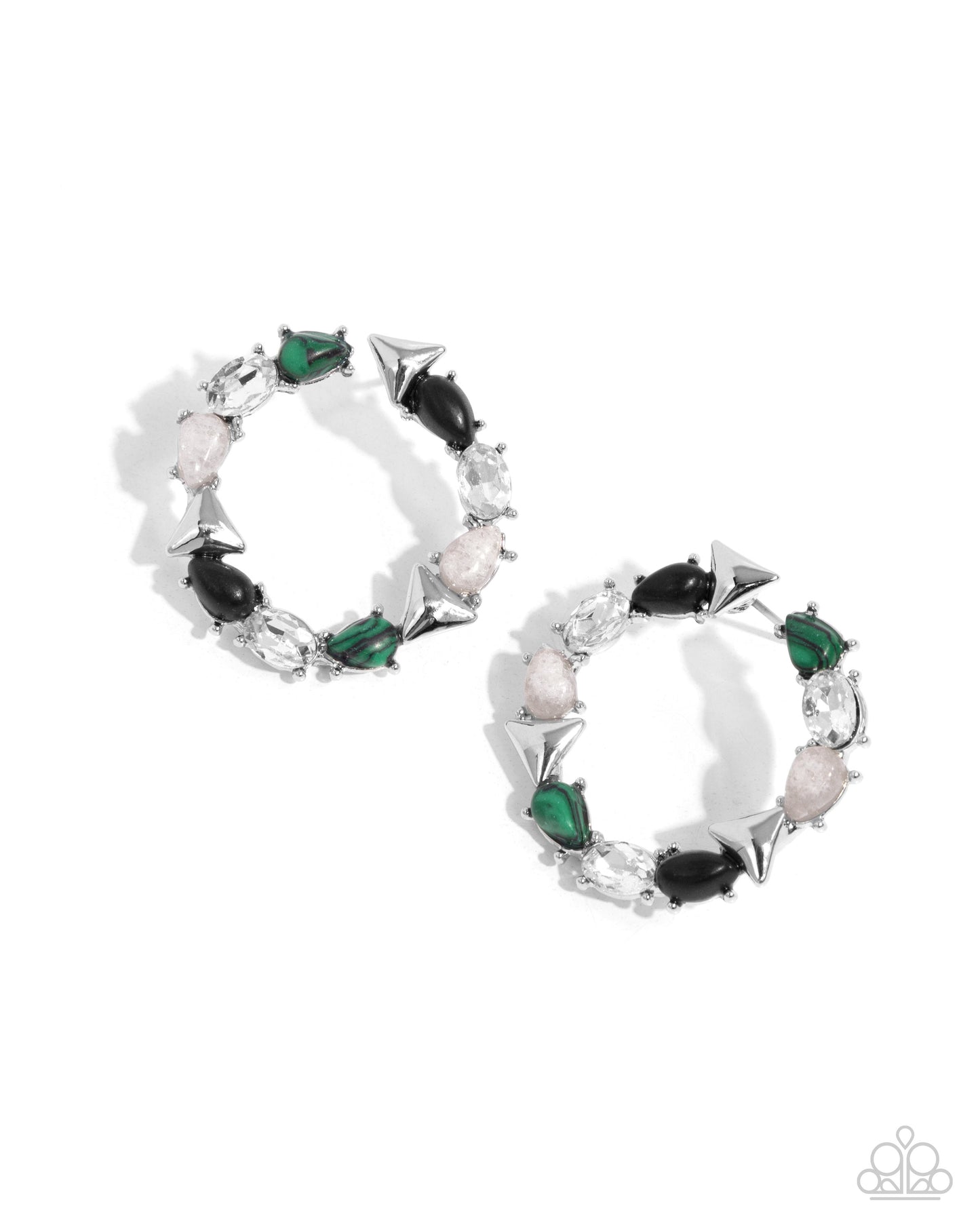 A Finishing Touch Triangular Talent - Green Earring