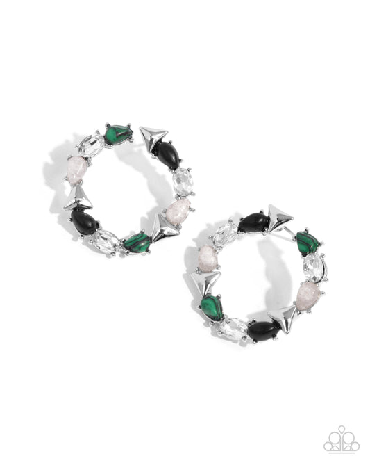 A Finishing Touch Triangular Talent - Green Earring
