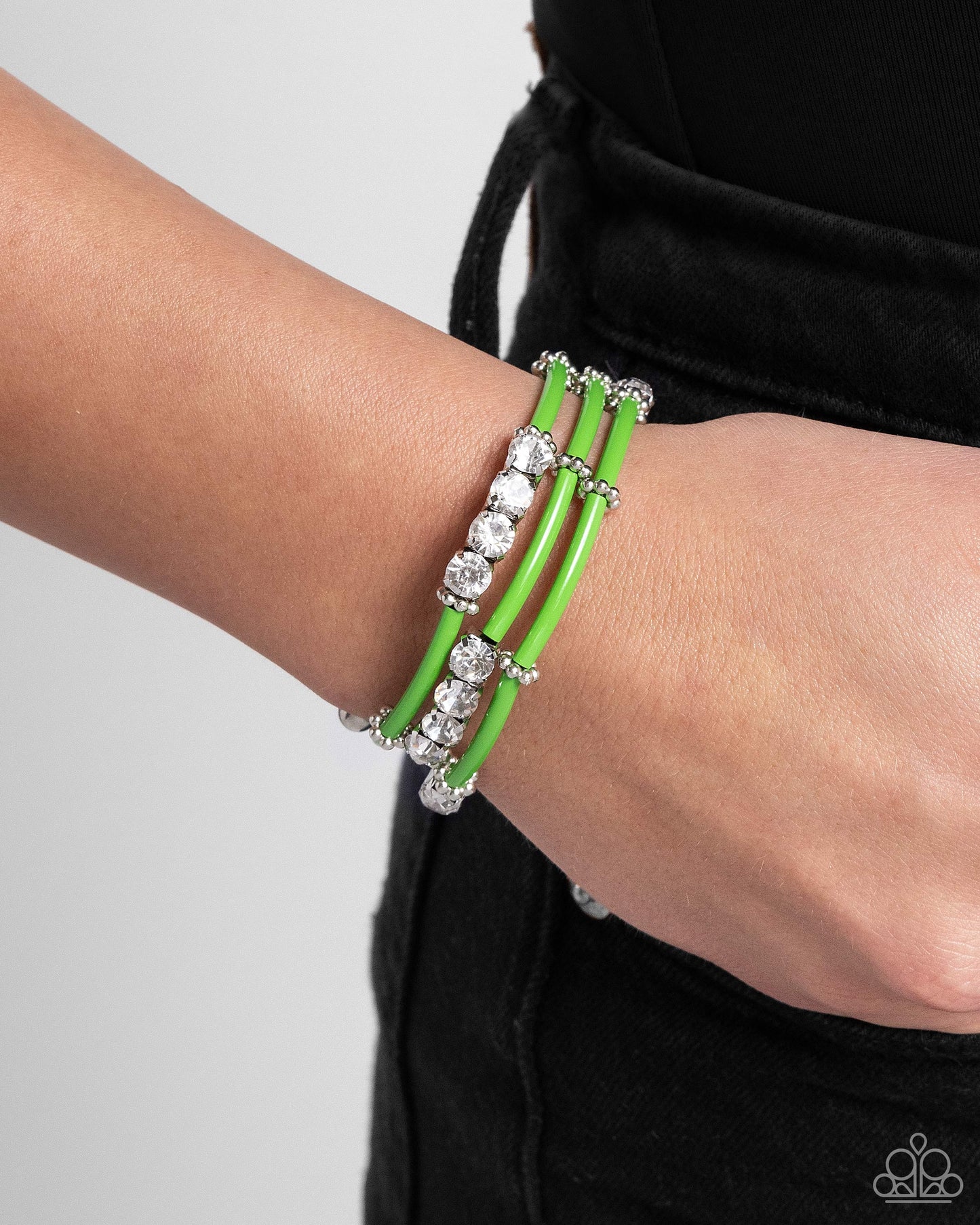 Paparazzi Certainly Coiled - Green Bracelet