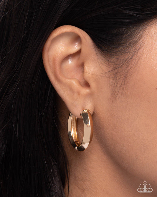 A Finishing Touch Hinged Homage - Gold Earrings