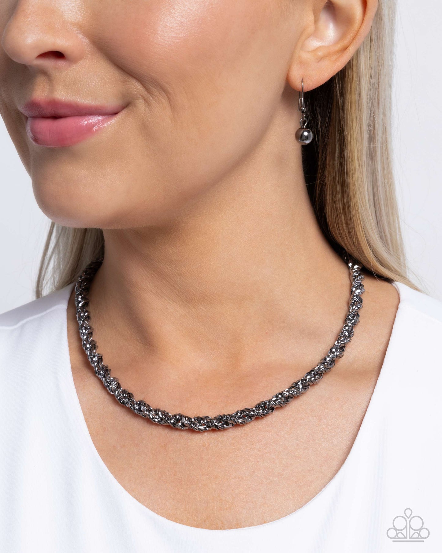 Paparazzi Edgy Etching - Black Choker Necklace