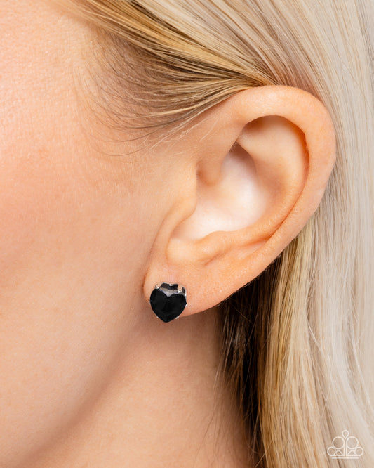 A Finishing Touch Sweetheart Stunner - Black Earrings