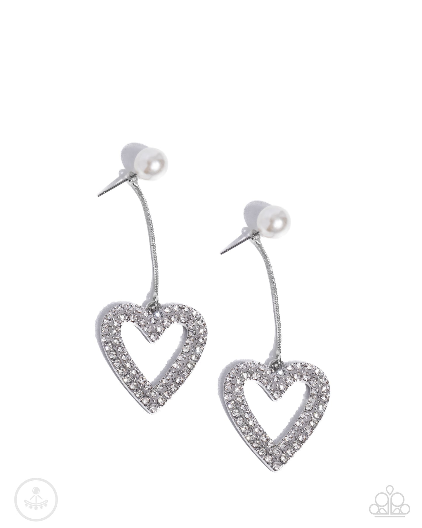 Paparazzi Valentines Vision - White Heart Earrings