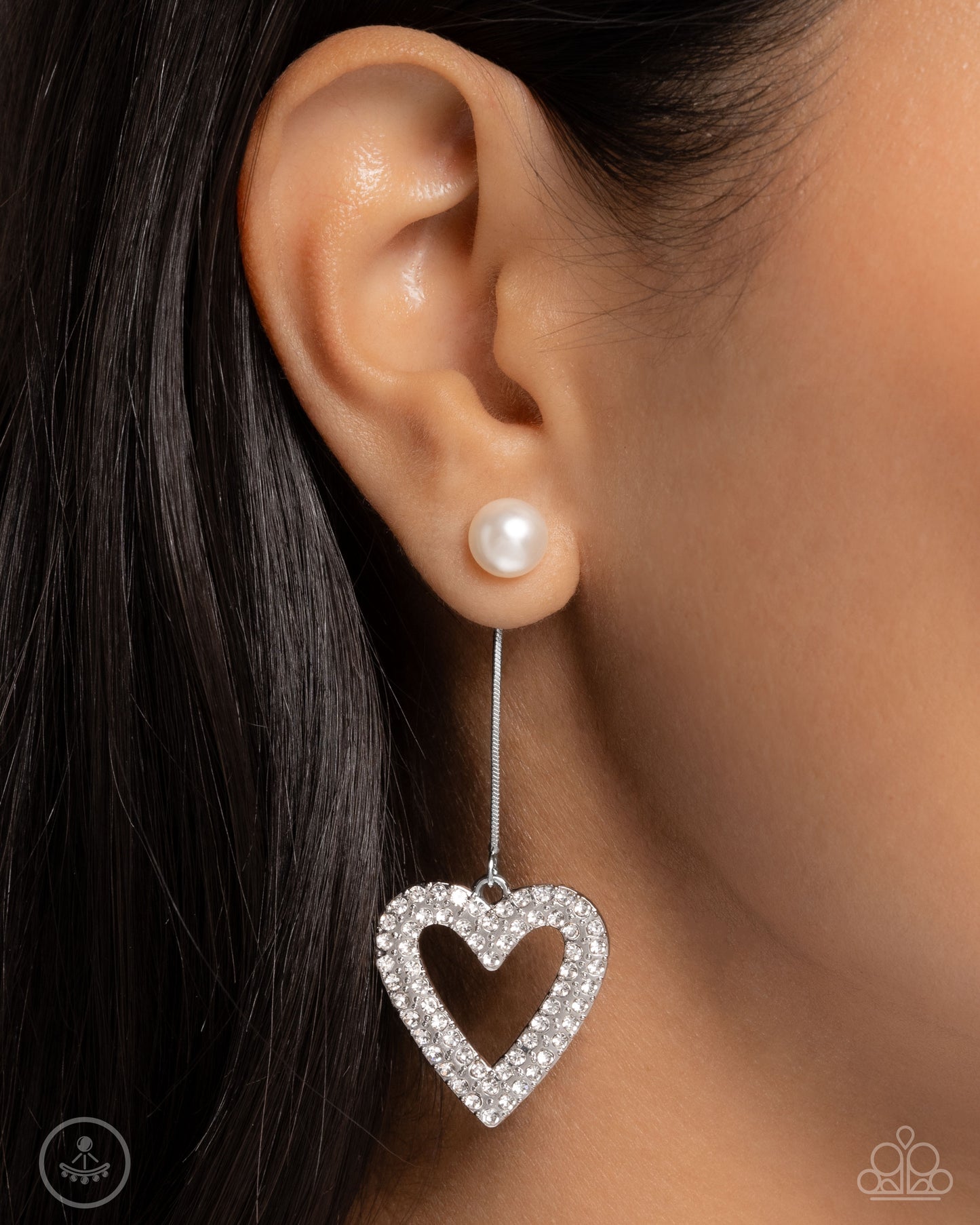 Paparazzi Valentines Vision - White Heart Earrings