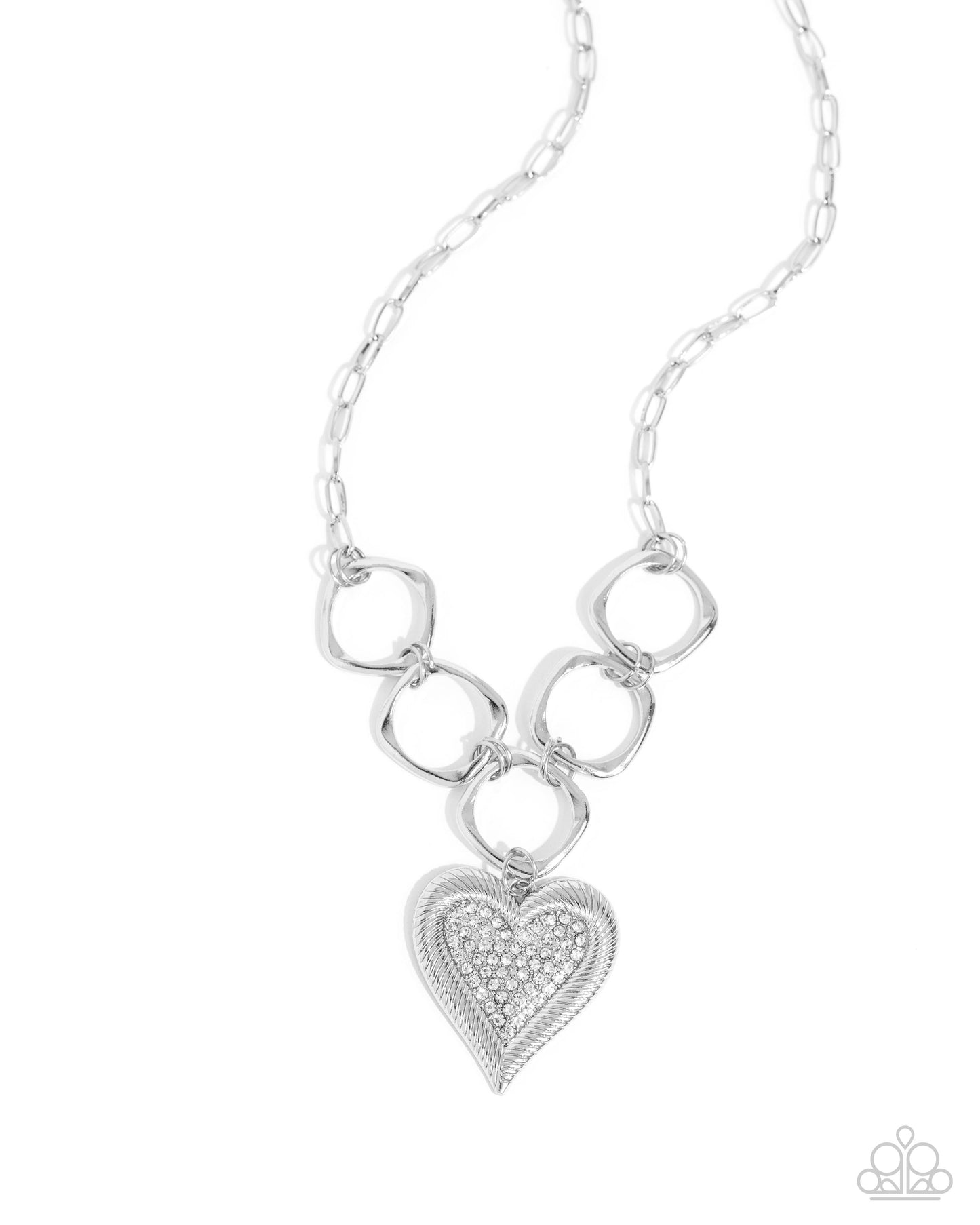 Paparazzi Focused Affection - White Heart Necklace