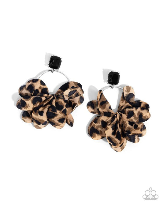 Paparazzi Charming Cheetah - Black Earring