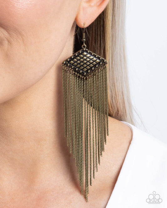 A Finishing Touch Forged Fringe - Brass Earrings
