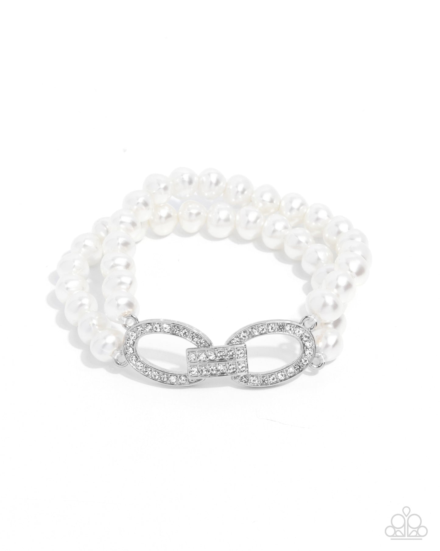 Paparazzi Fancy-Free Fanfare - White Bracelet