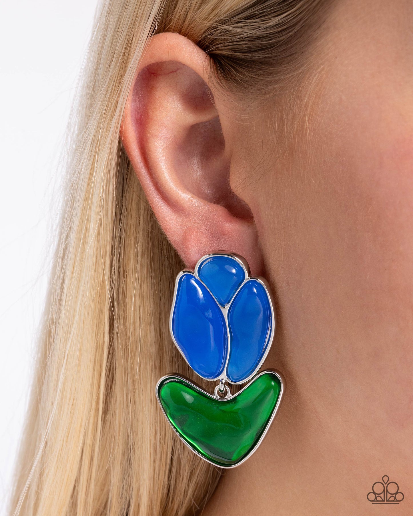 A Finishing Touch Tulip Triumph - Blue Earrings