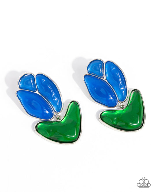 A Finishing Touch Tulip Triumph - Blue Earrings