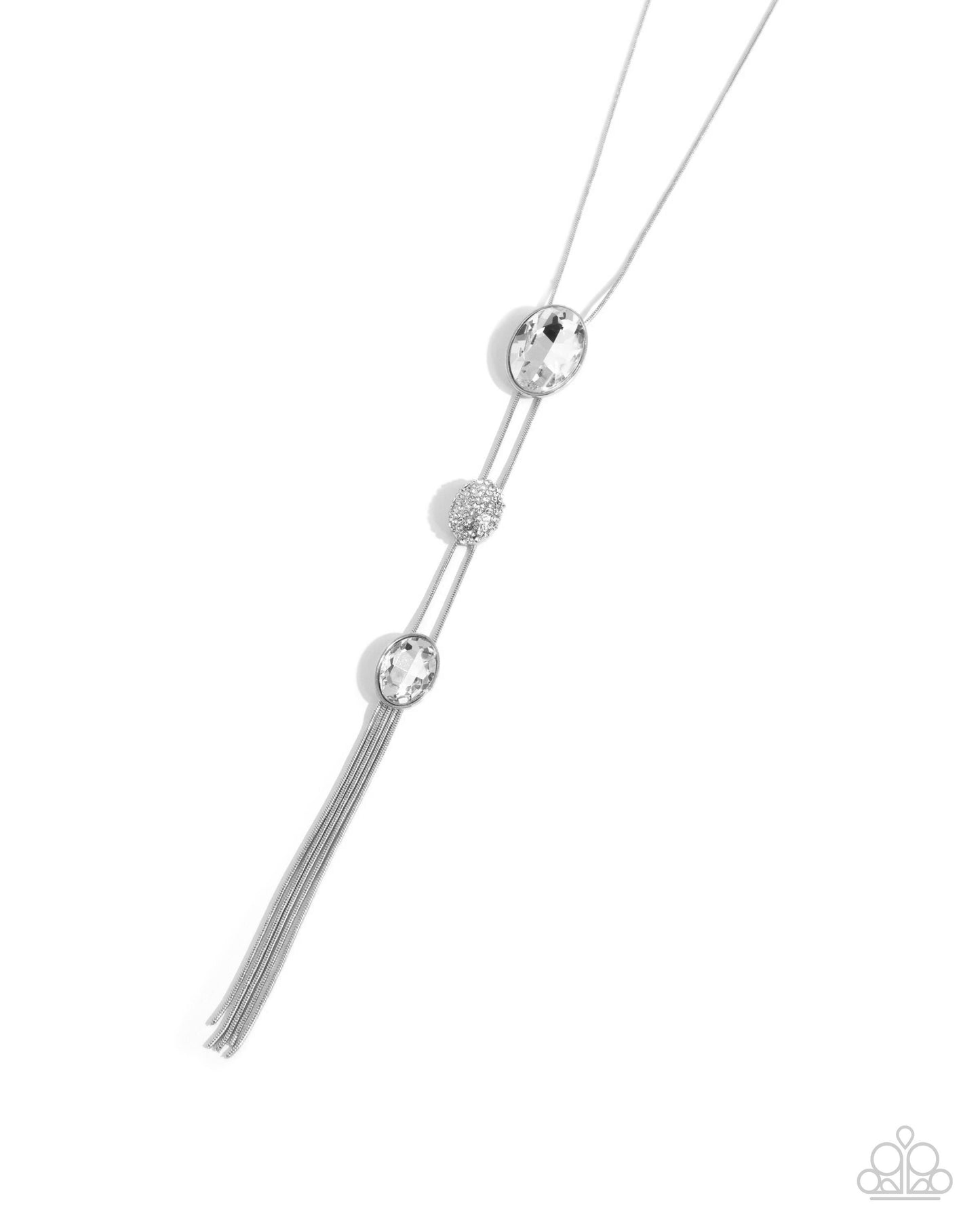 A Finishing Touch Graduated Glitter - White Necklace