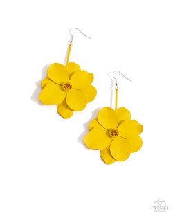 Paparazzi Generous Glisten - Yellow Flower Earrings