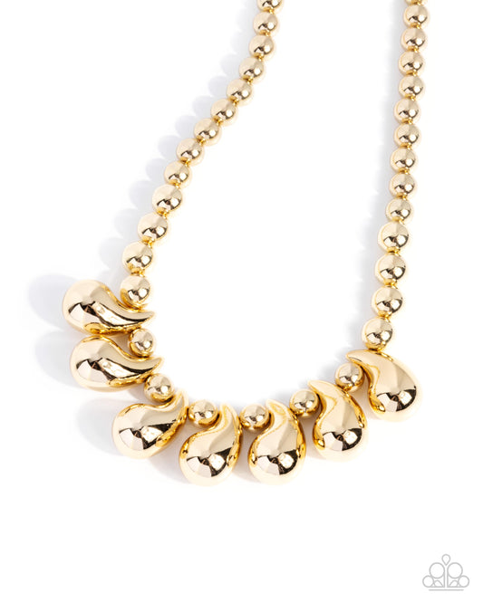 Paparazzi Raindrop Rebel - Gold Necklace