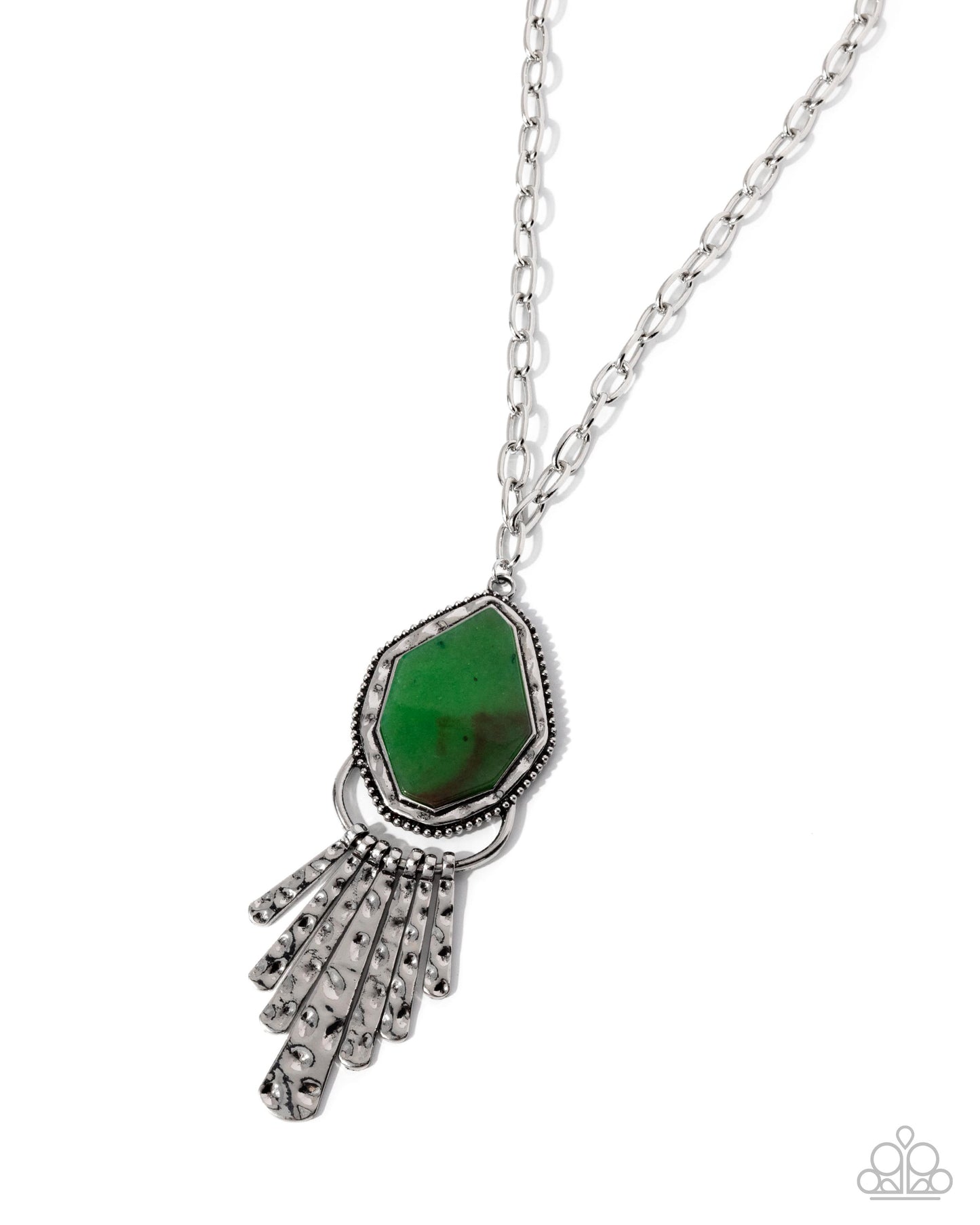 Paparazzi Stamped Statement - Green Necklace