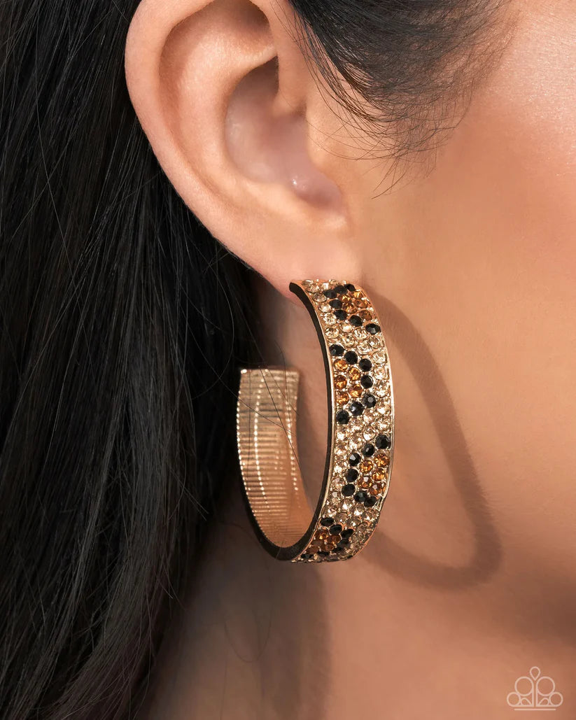 Paparazzi Cheetah Clique - Gold Earring