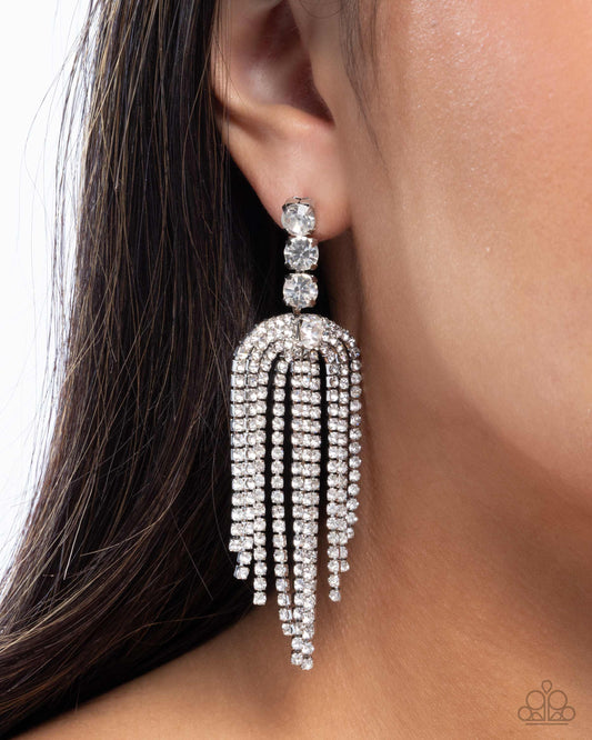 A Finishing Touch Tapered Twilight - White Earring