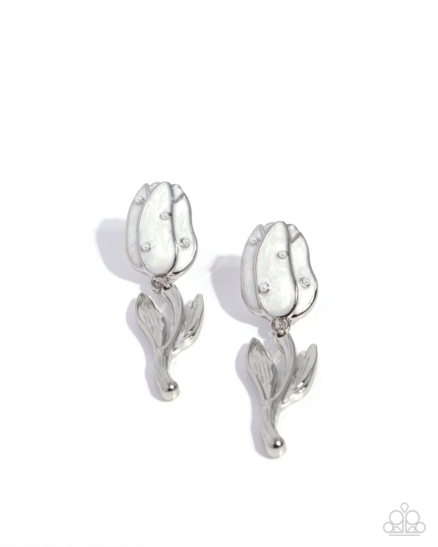 A Finishing Touch Timeless Tulip - White Earrings