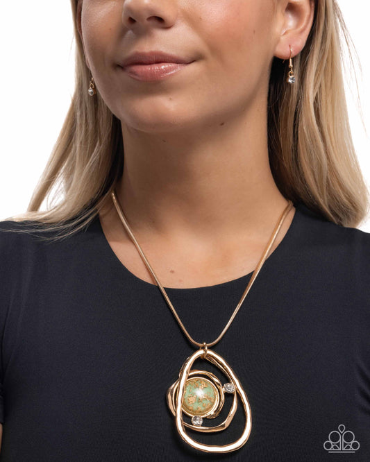 A Finishing Touch Abstract Advance - Green Necklace