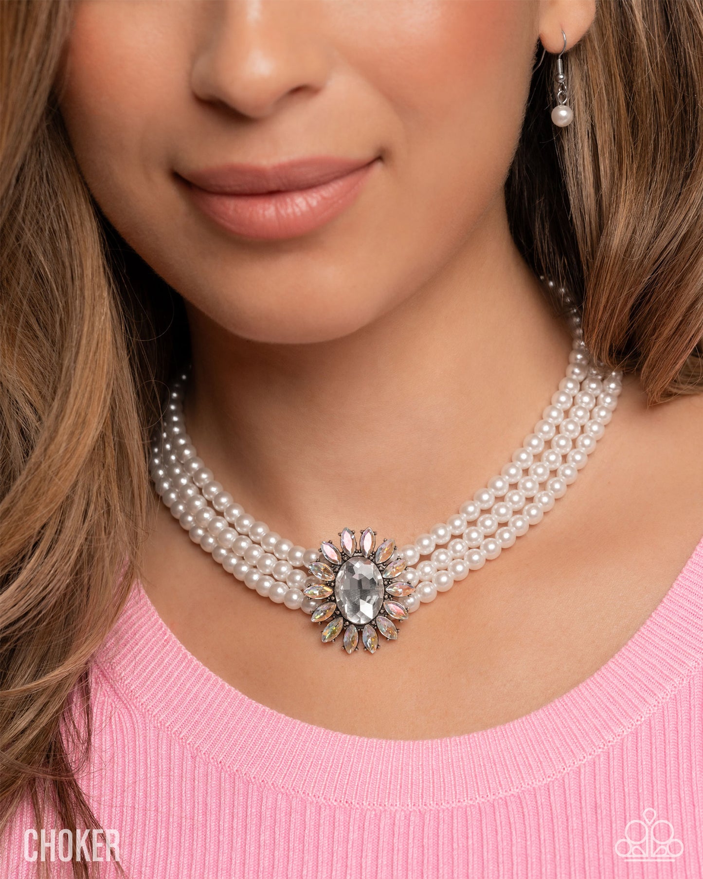 A Finishing Touch Conscious Chic - Opulent Observation & Perceptive Pearls - White Necklace & Bracelet 2 Piece Set - Complete Look