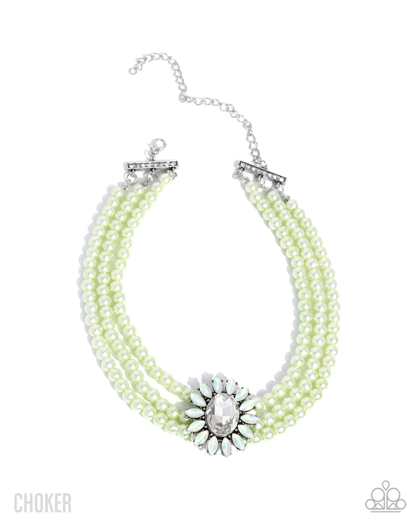 A Finishing Touch Conscious Chic - Opulent Observation & Perceptive Pearls - Green Necklace & Bracelet 2 Piece Set