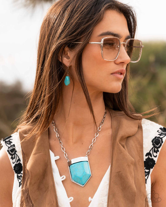 A Finishing Touch Pendant Passage - Blue Necklace