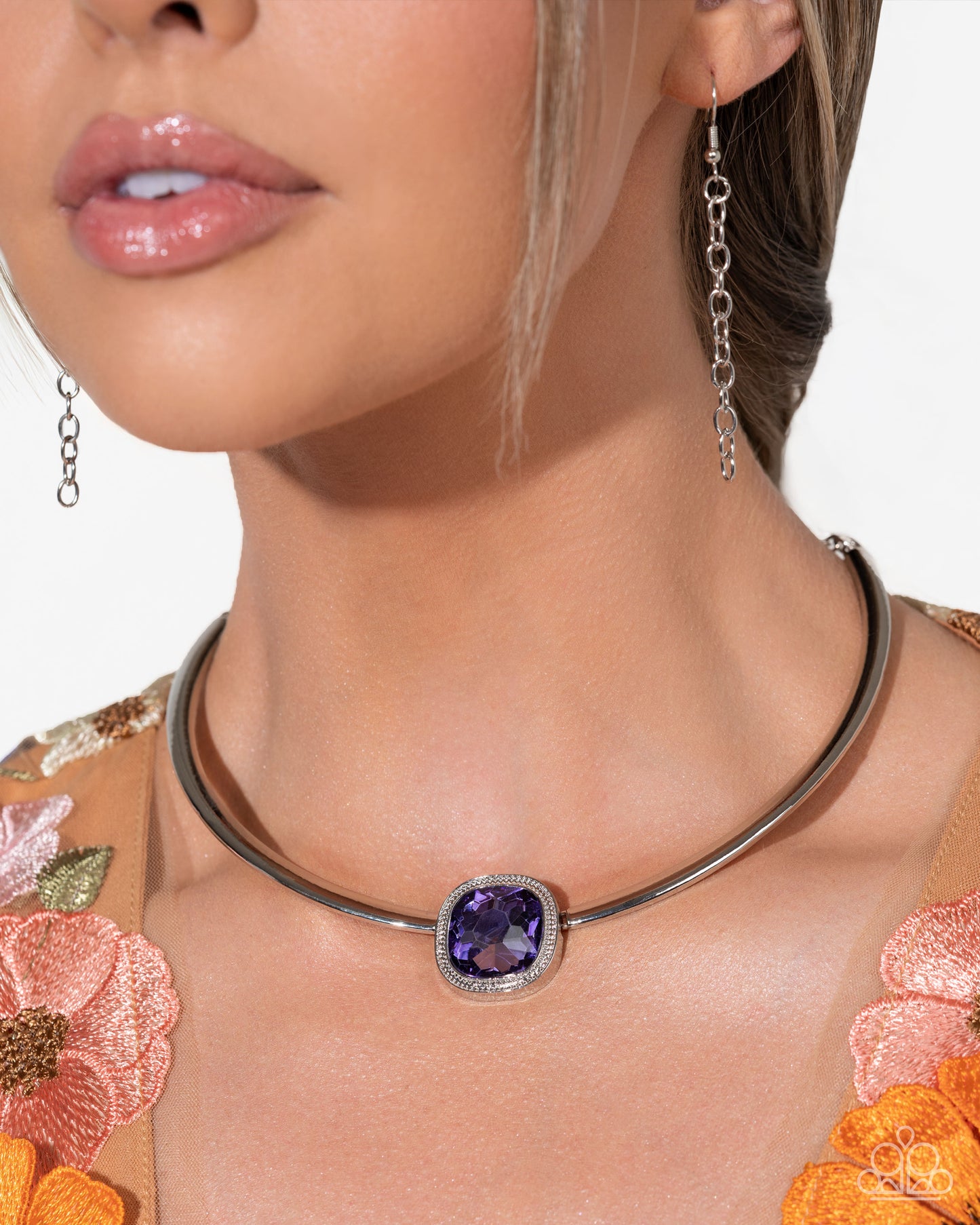 A Finishing Touch Adorably Asscher - Purple Neckace and Asscher Admiration - Purple Bracelet- 2 piece set