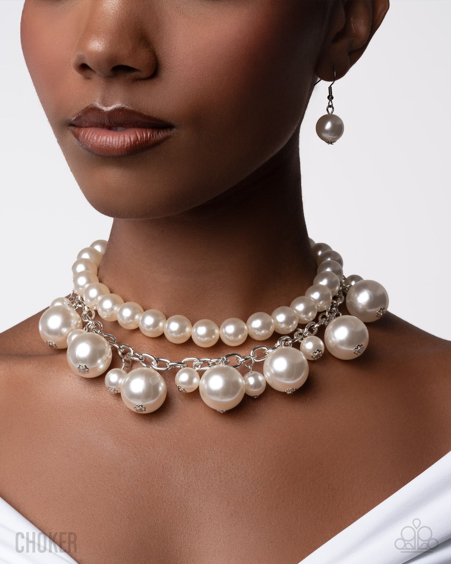 A Finishing Touch Sophisticated to the Max - White Necklace