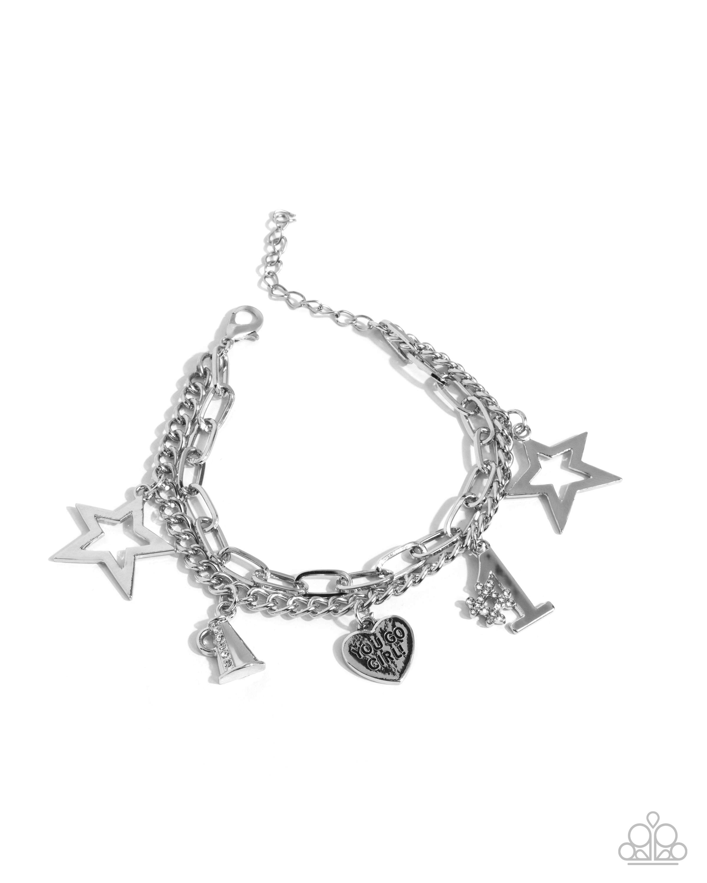 Paparazzi Team Spirit - White Charm Bracelet