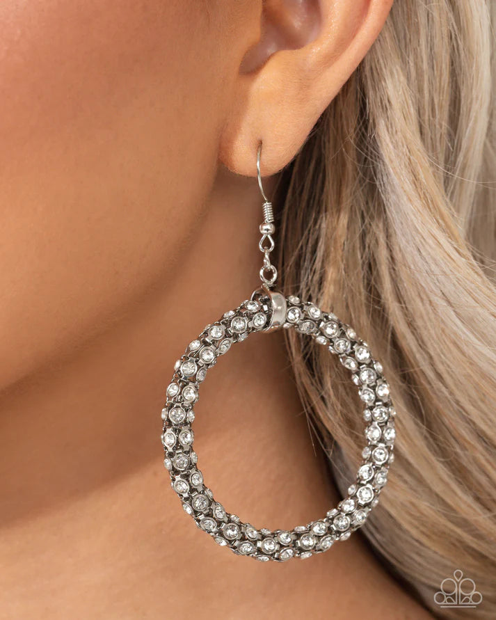 A Finishing Touch Breathtaking Beacon - White Earrings