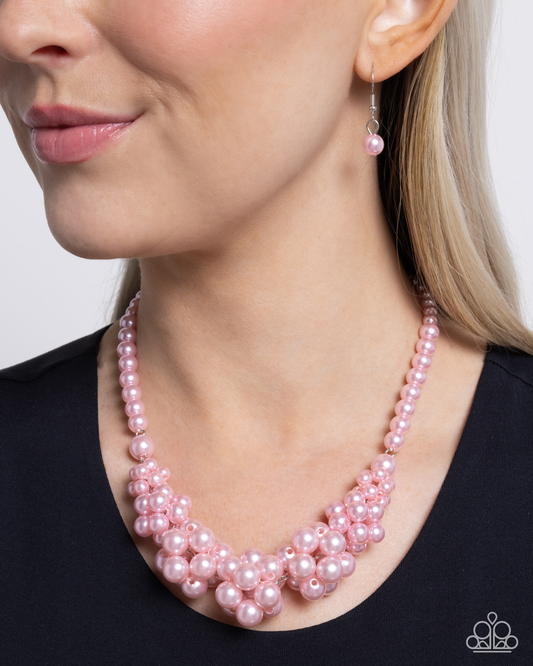 Paparazzi Austen Adornment - Pink Pearl Necklace