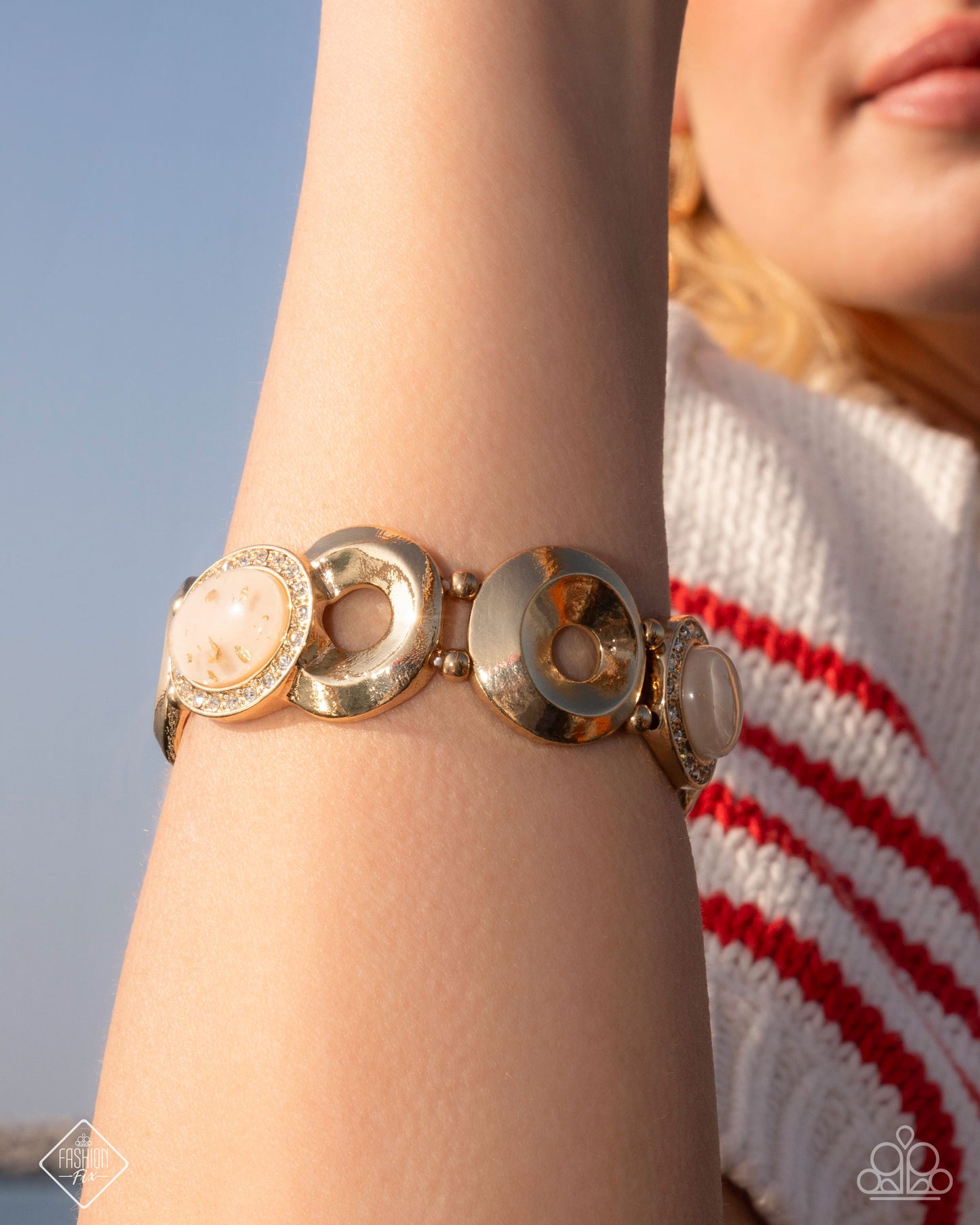 A Finishing Touch Spirited Softness - Gold Necklace and Feminine Flecks - Gold Bracelet 2pc Set