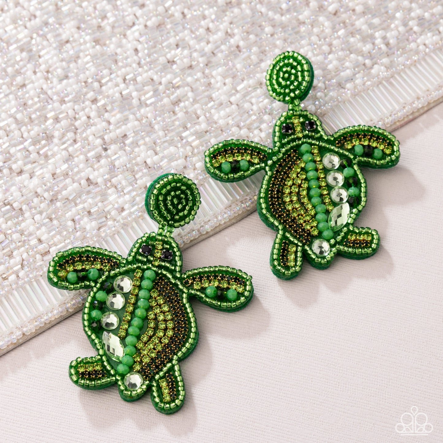 A Finishing Touch Turtle Tapestry - Green Earrings