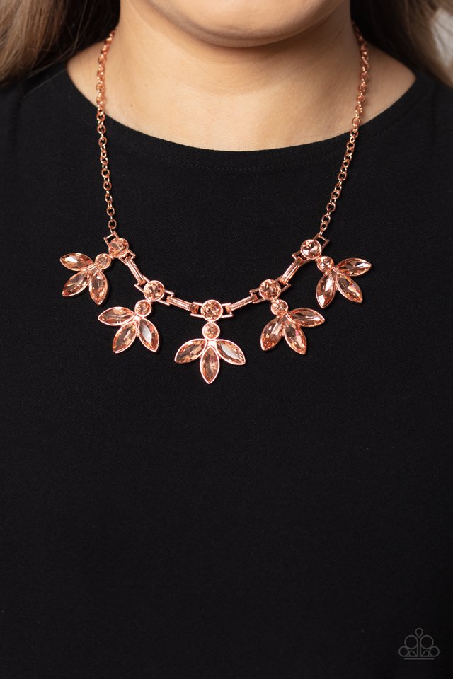 Paparazzi Dauntlessly Debonair - Copper Necklace