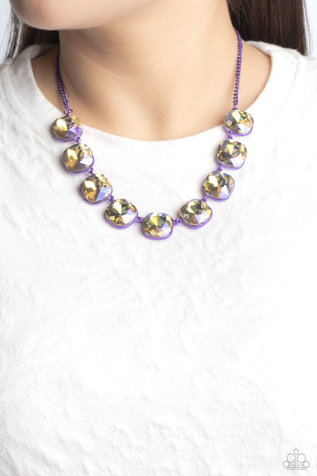 Paparazzi Combustible Command - Purple Necklace Set