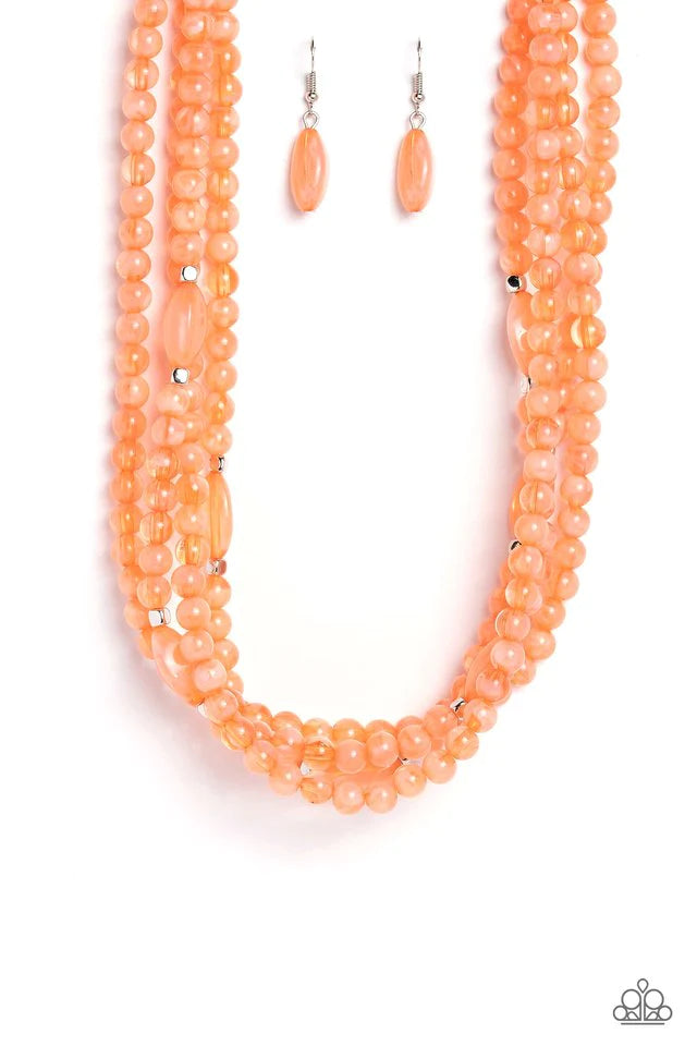 Paparazzi Layered Lass - Orange Necklace