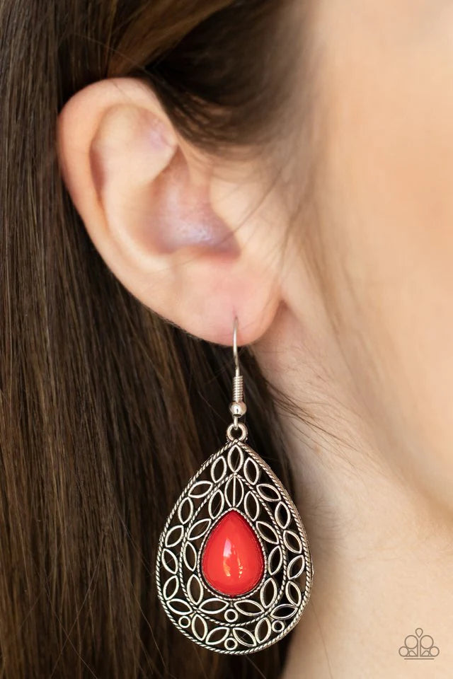 Paparazzi Fanciful Droplets - Red Earring