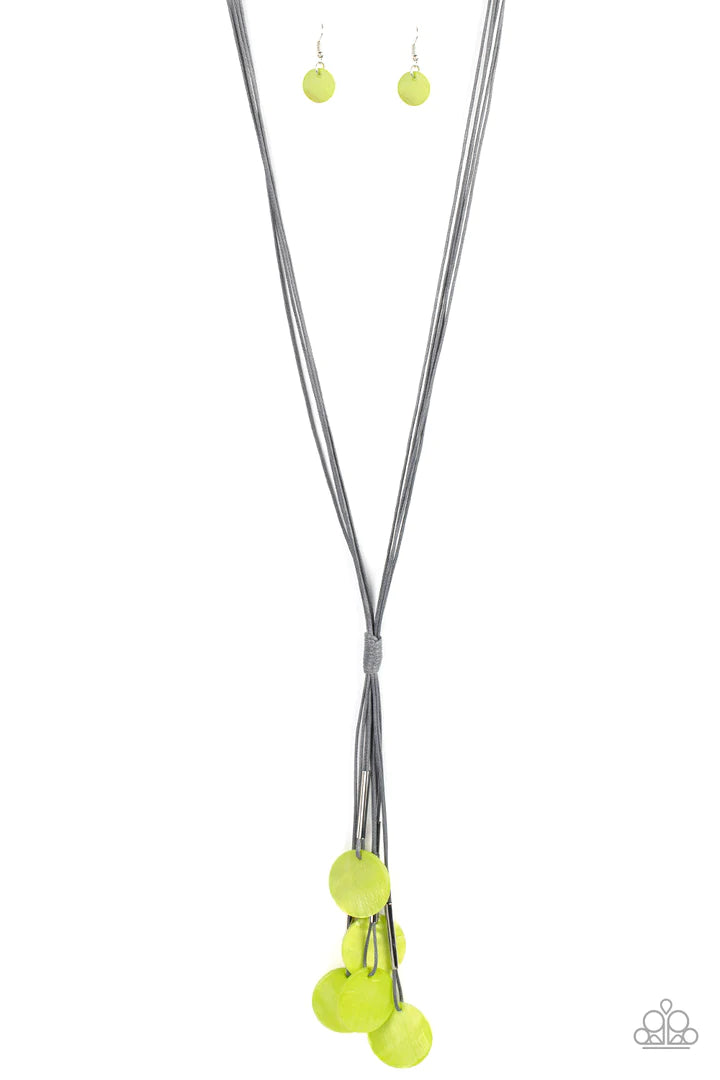 Paparazzi Tidal Tassels - Green Necklace